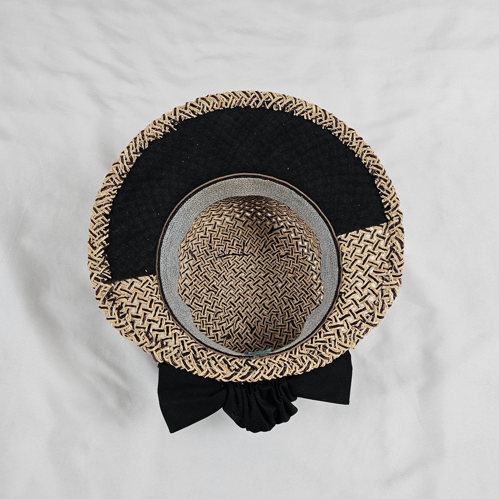 Head Threads St Louis Sun Bonnet Style Straw Hat With Bow Women's One Size - Picture 4 of 8